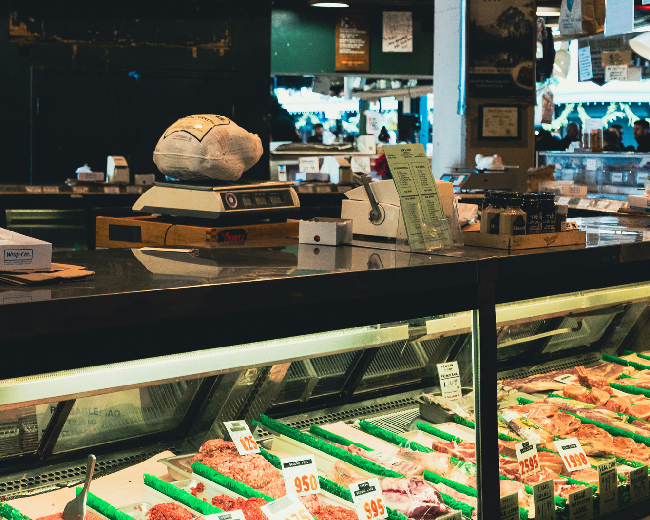 Butcher at the service counter